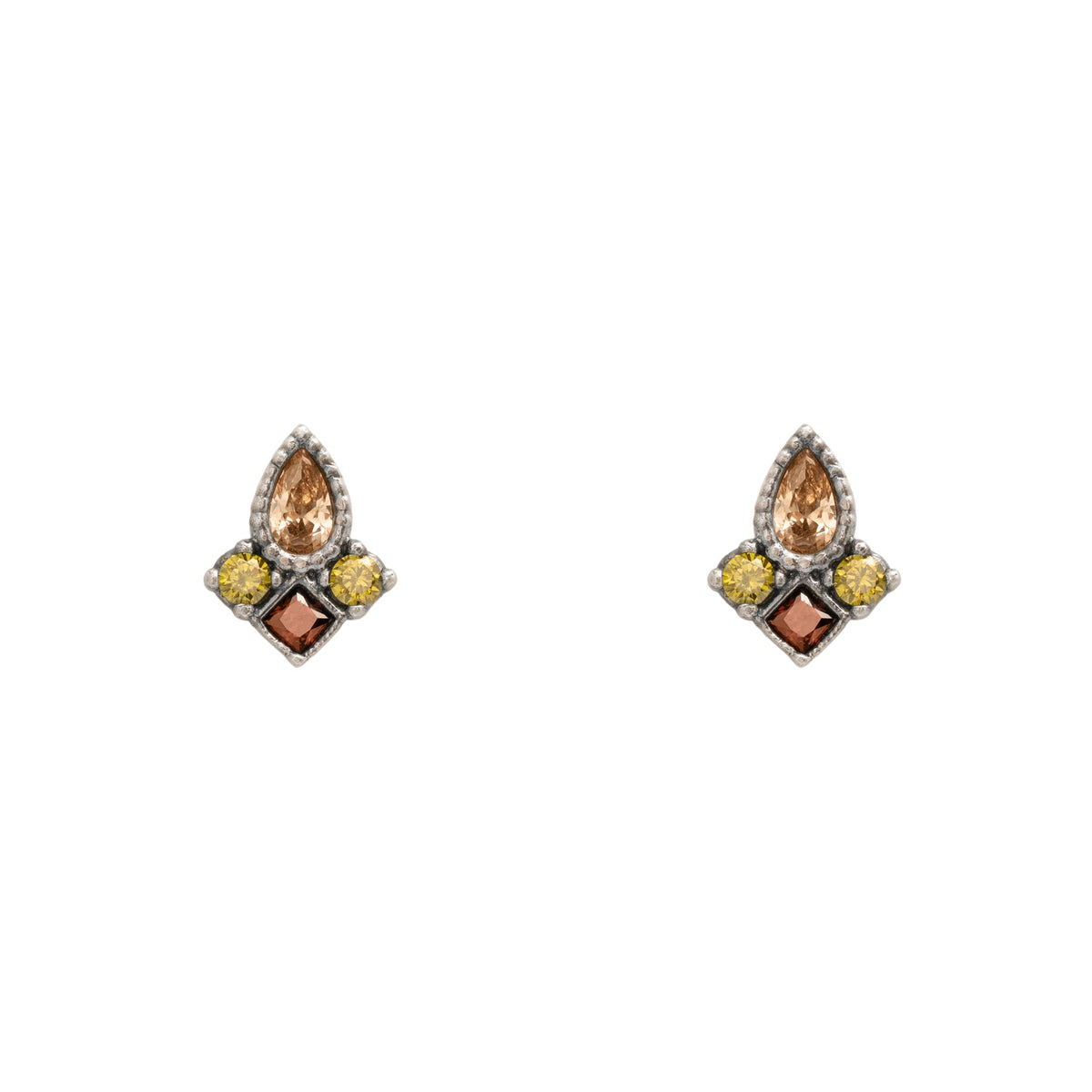 Pendientes botón plata