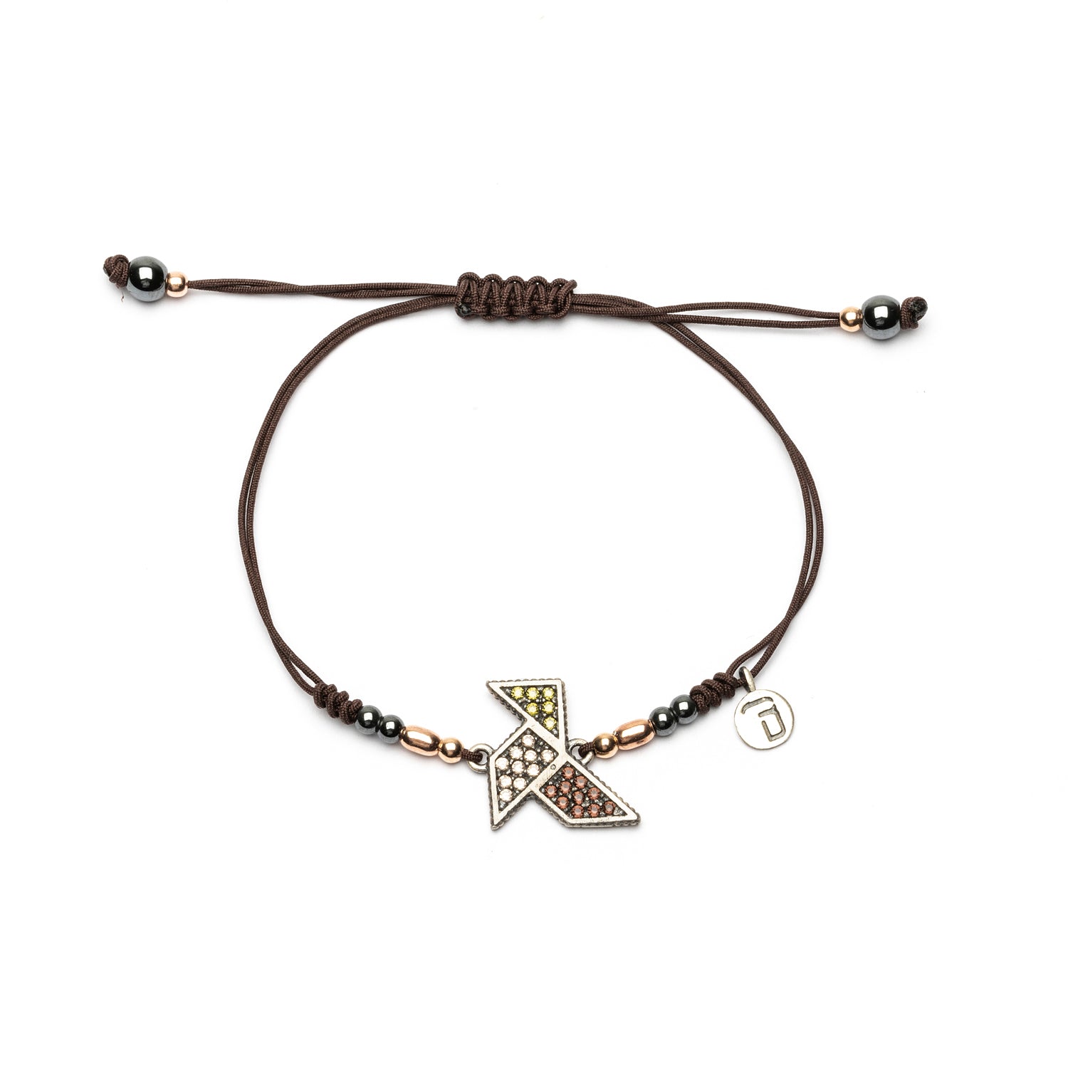 Pulsera Macramé Pajarita Plata Tricolor