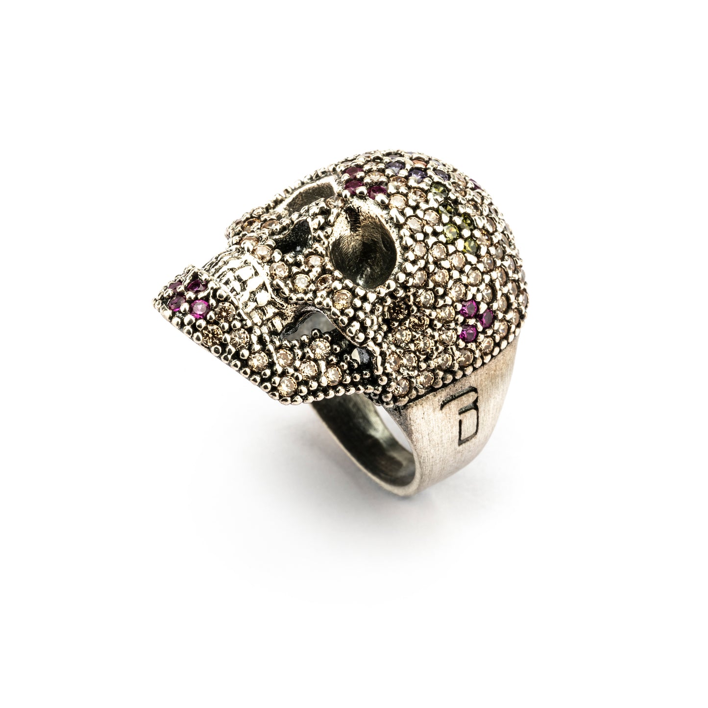 SKS265 ANILLO PLATA CALAVERA CIRCONITA CAVA