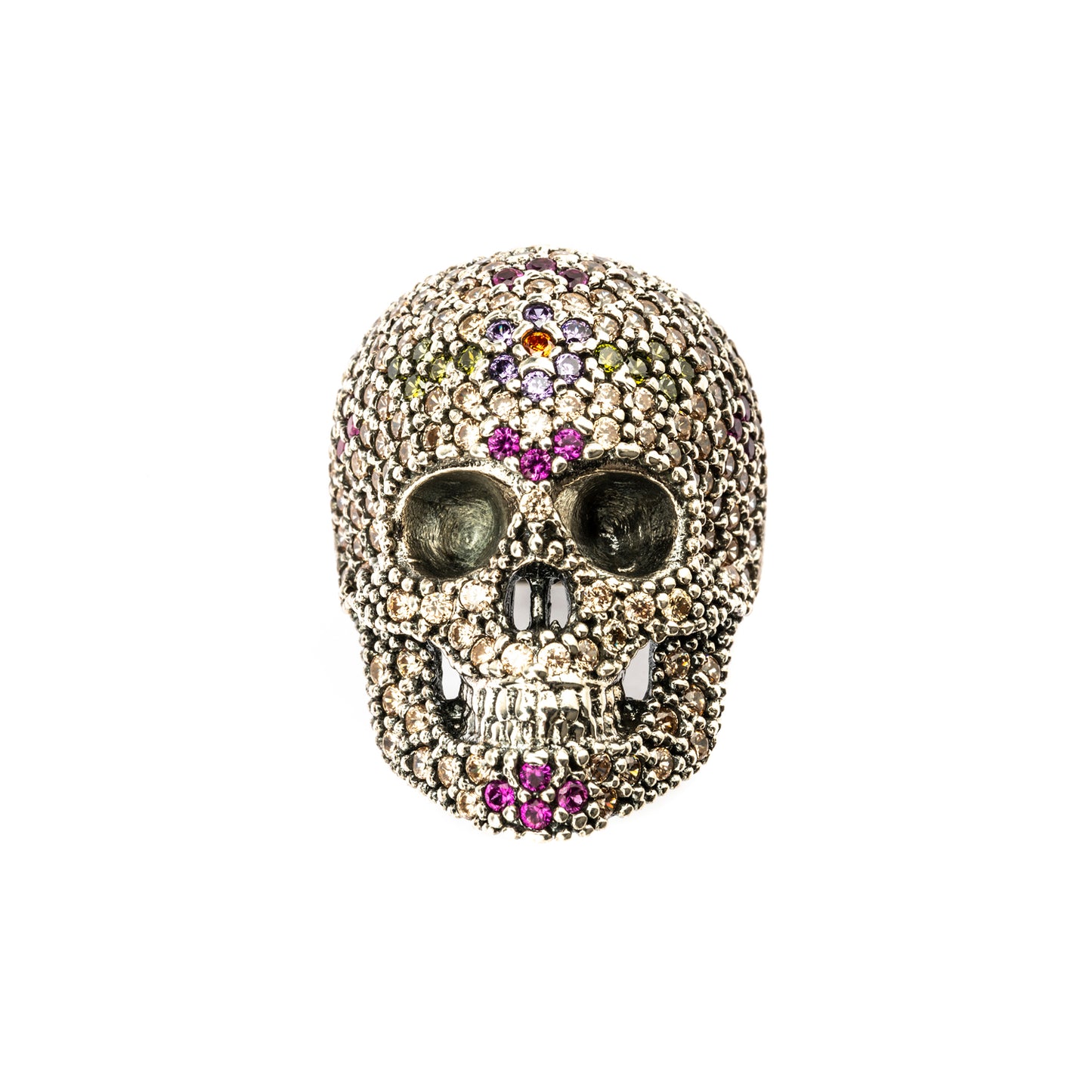 SKS265 ANILLO PLATA CALAVERA CIRCONITA CAVA