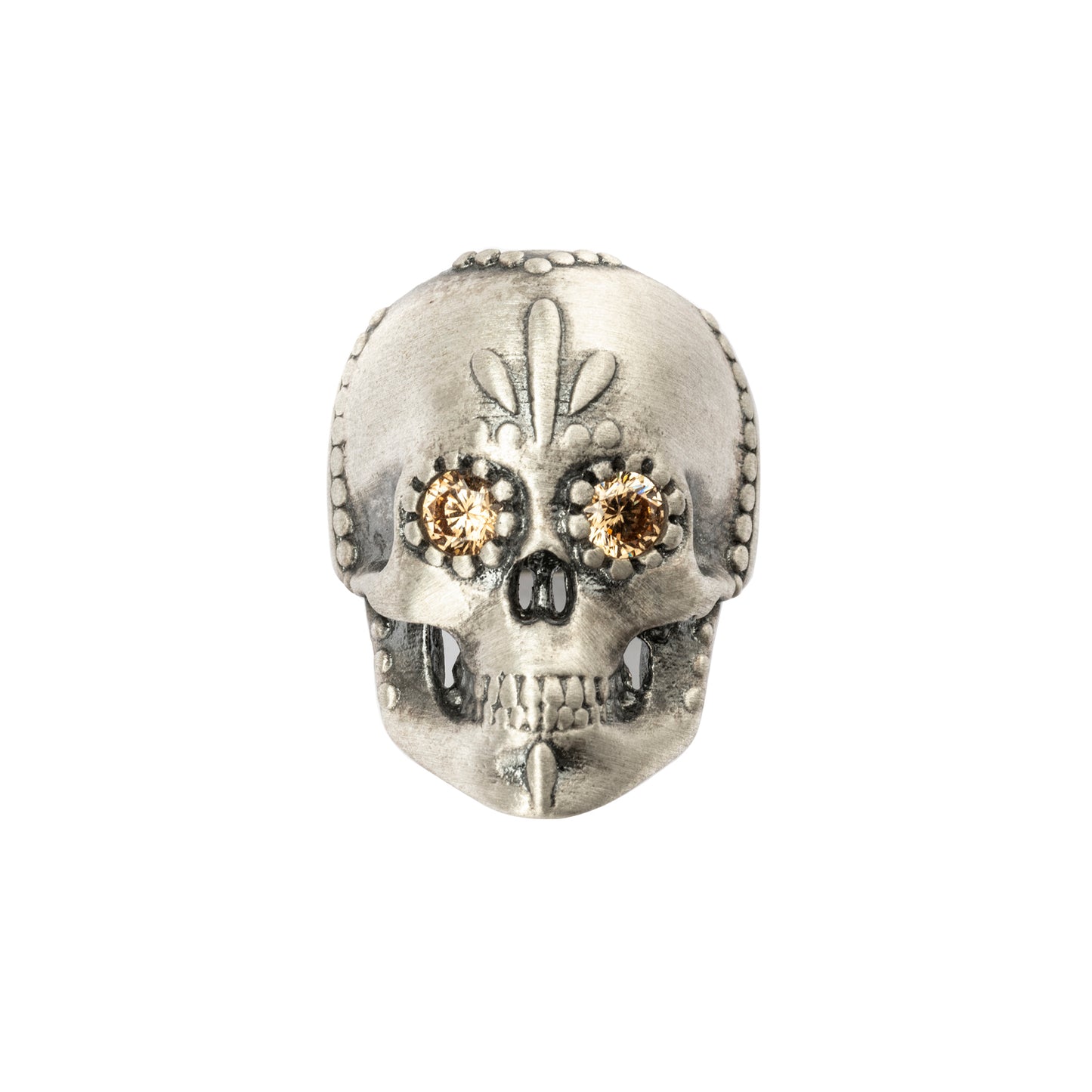 SKS267 ANILLO PLATA CALAVERA OJOS CIRCONITA CAVA