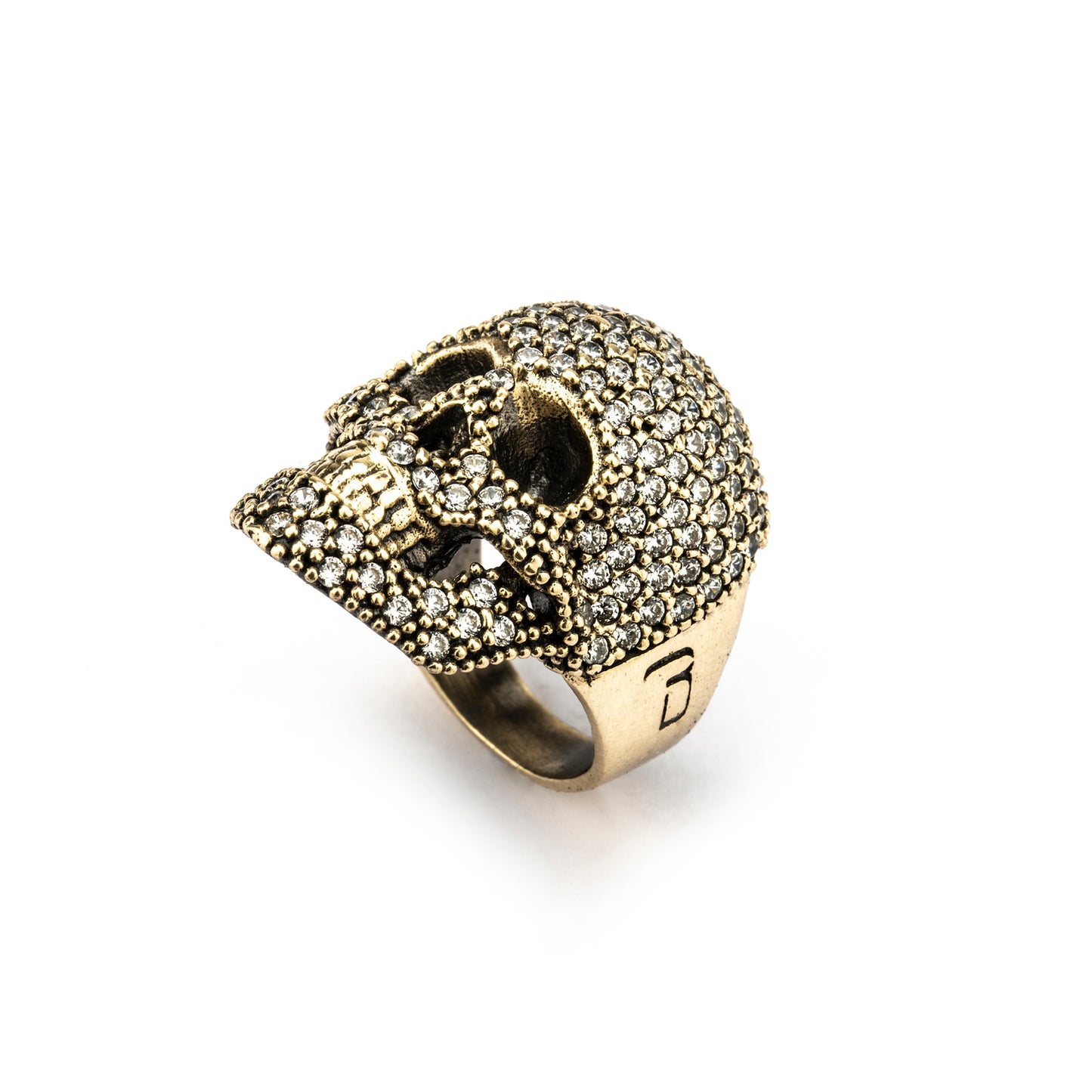 SKS270 ANILLO ORO 1KT CALAVERA, CIRCONITAS BLANCAS