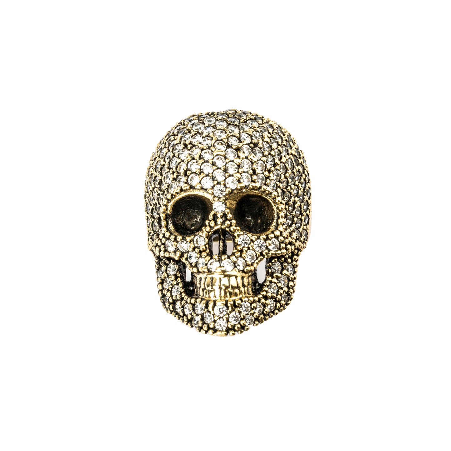 SKS270 ANILLO ORO 1KT CALAVERA, CIRCONITAS BLANCAS