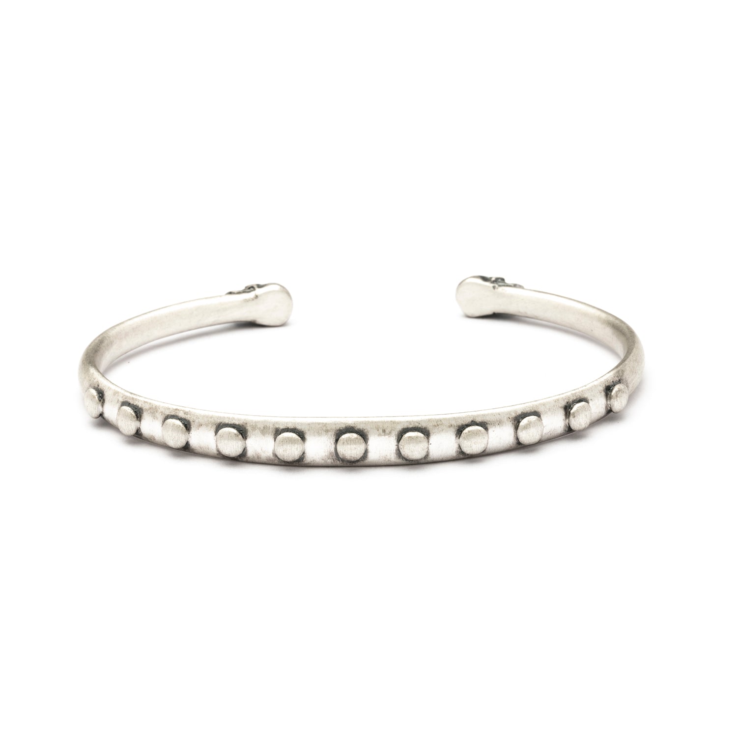 Pulsera esclava plata calaveras bolitas