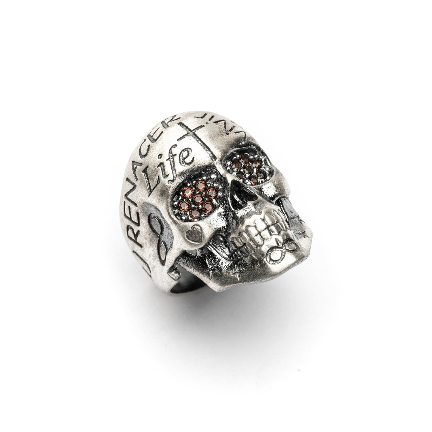 Anillo Calavera Life Plata Mediano