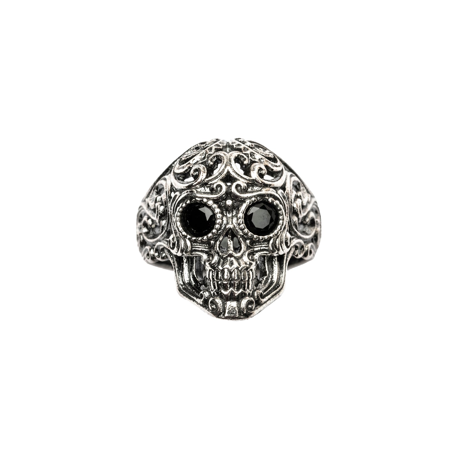 Anillo Calavera Barroca Pequeño Plata