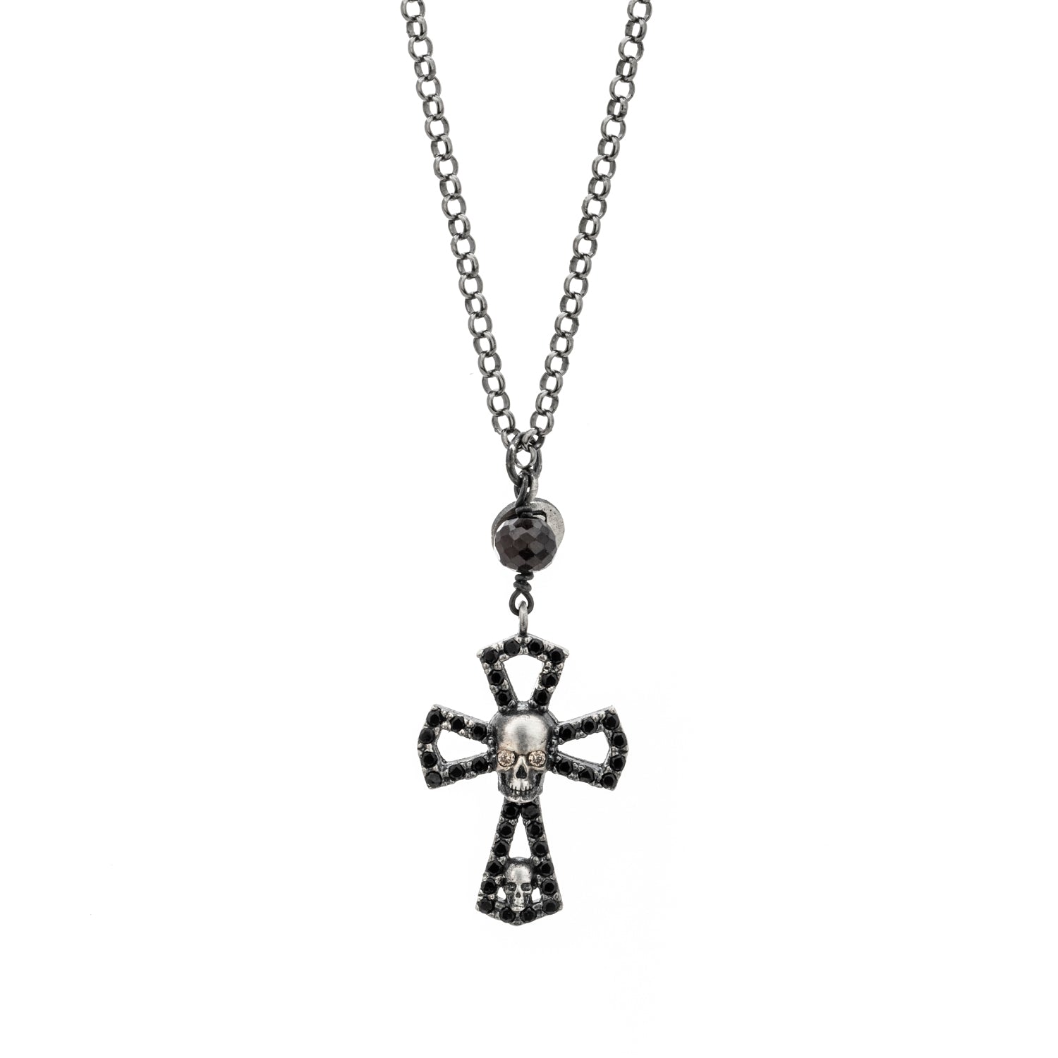 Colgante Plata Calavera Cruz