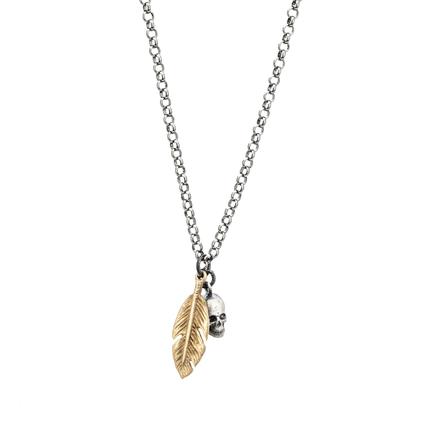 Colgante Plata Calavera Pluma