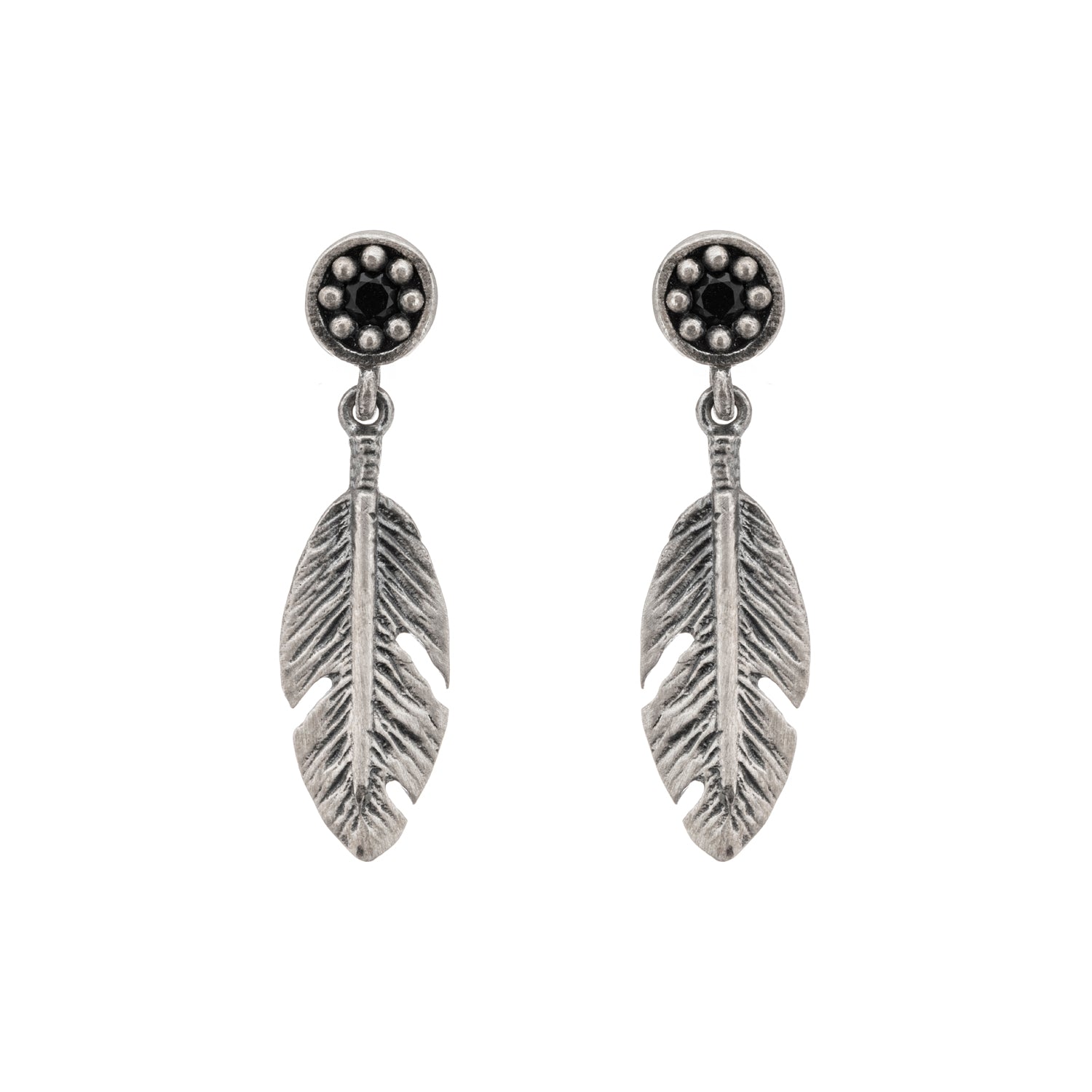 Pendientes Pluma Plata