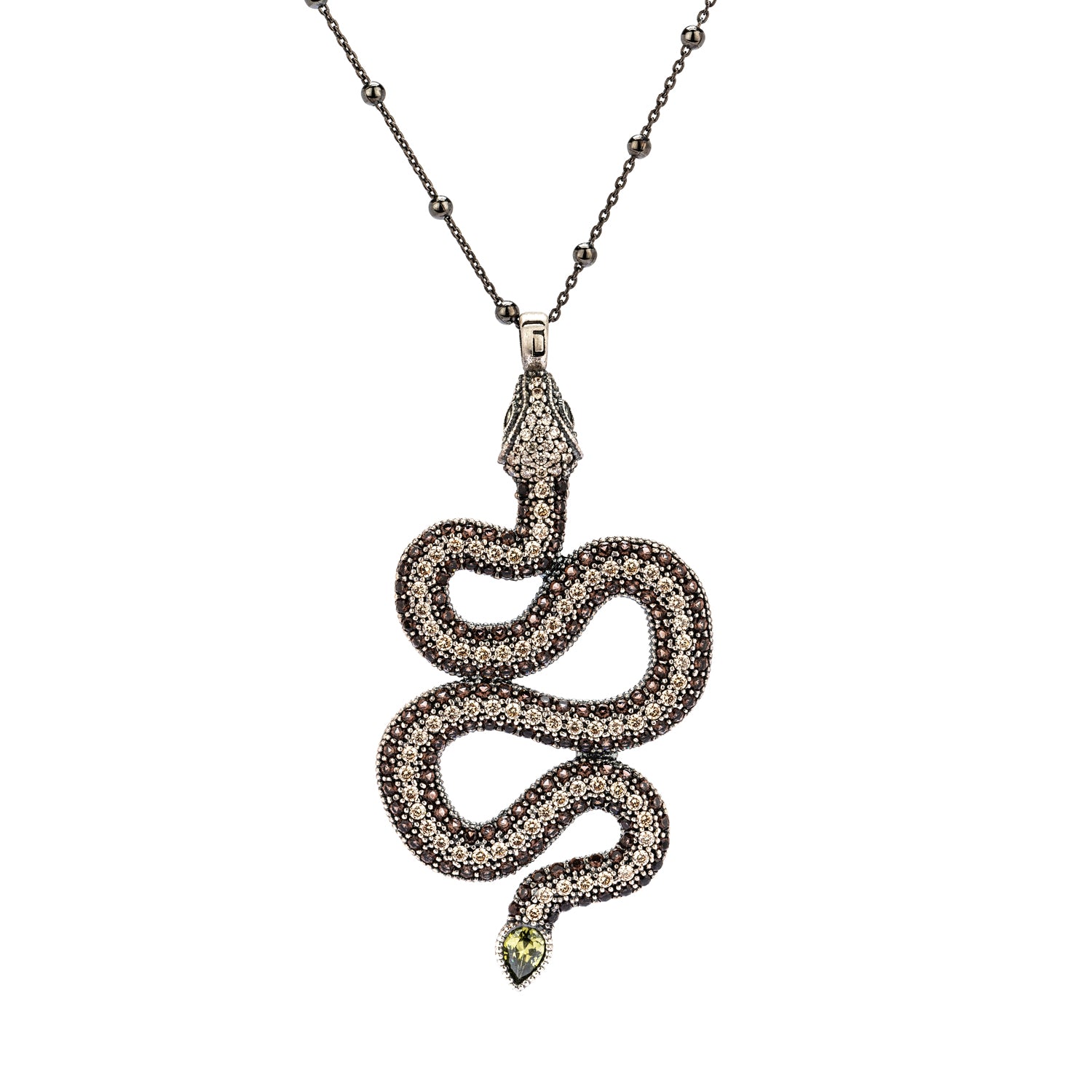 Colgante plata serpiente zigzag xl