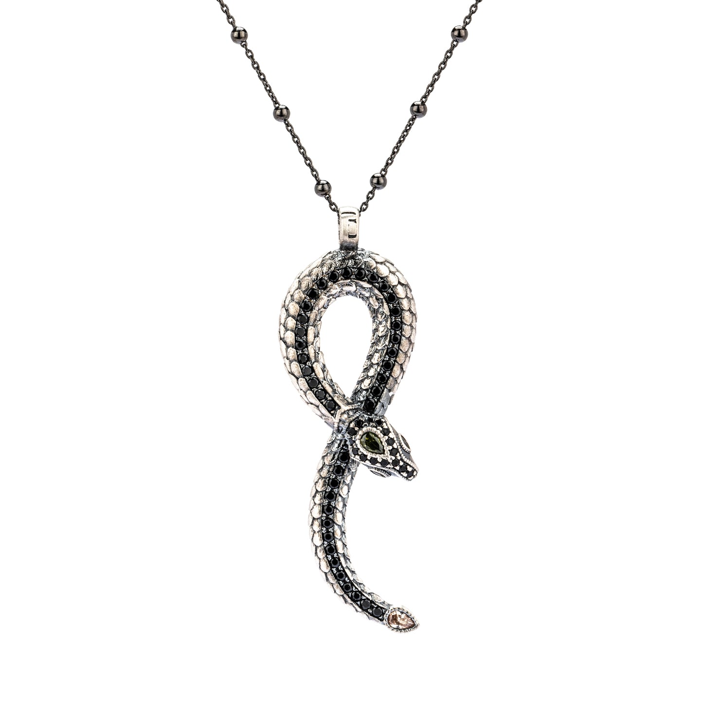 SR-24 COLGANTE PLATA SERPIENTE GRANDE, ESPINELAS