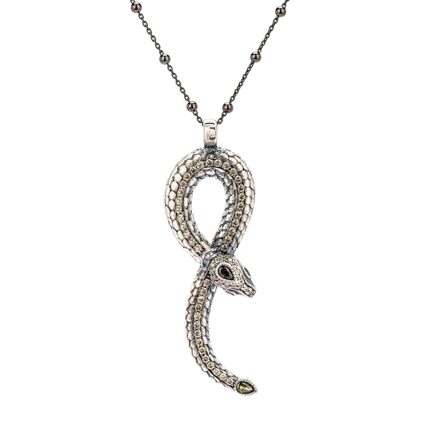 SR-25 COLGANTE PLATA SERPIENTE GRANDE, CIRCONITAS CAVA