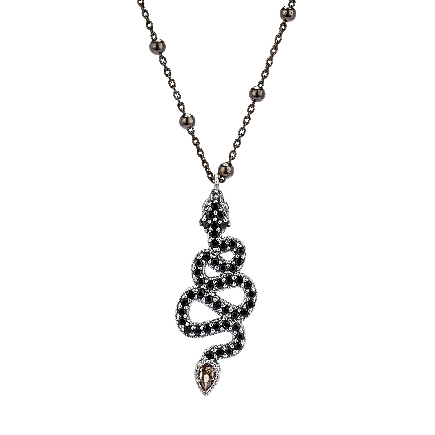 Colgante plata mediano serpiente zigzag