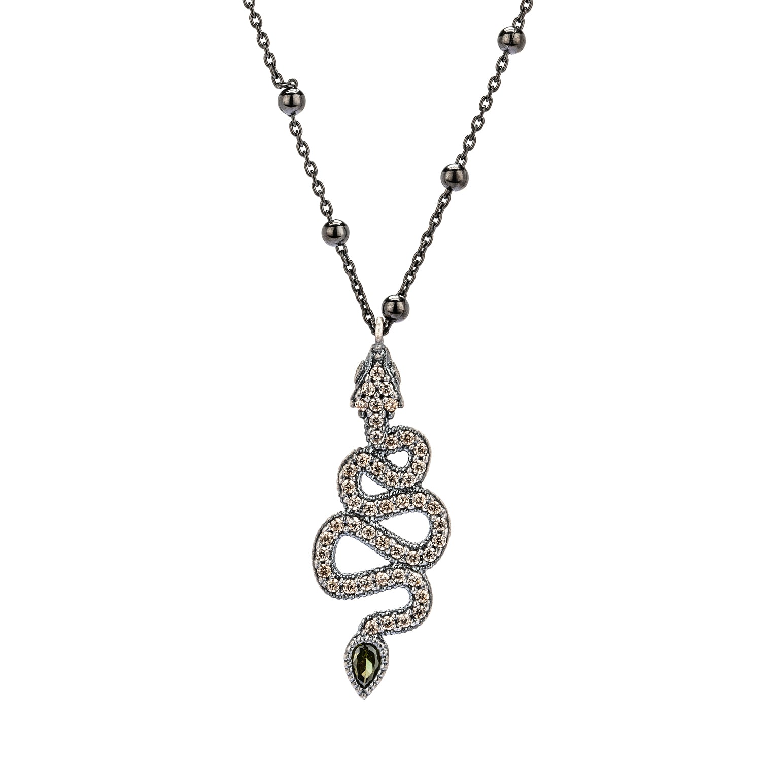 Colgante plata mediano serpiente zigzag