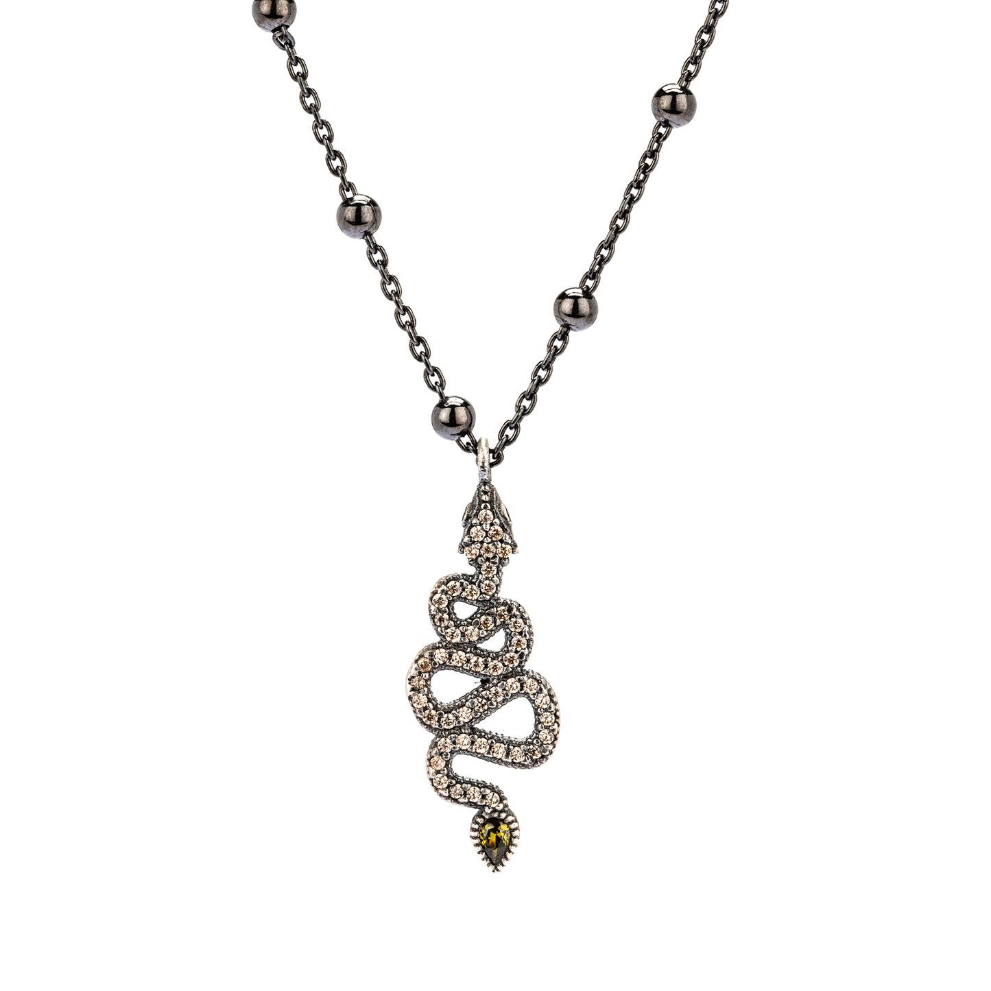 SR-31 COLGANTE PLATA PEQUEÑO SERPIENTE ZIGZAG CIRCONITAS CAVA