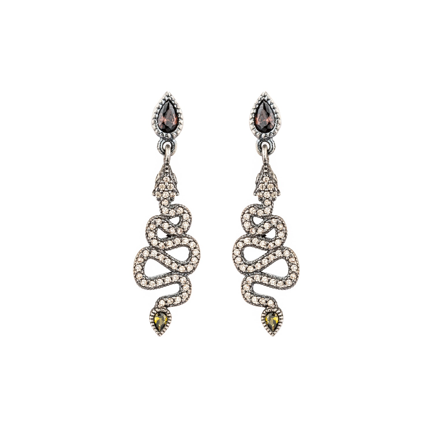 Pendientes plata pequeño serpiente zigzag
