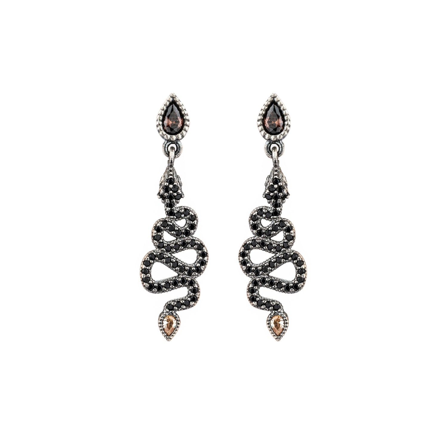 Pendientes plata pequeño serpiente zigzag
