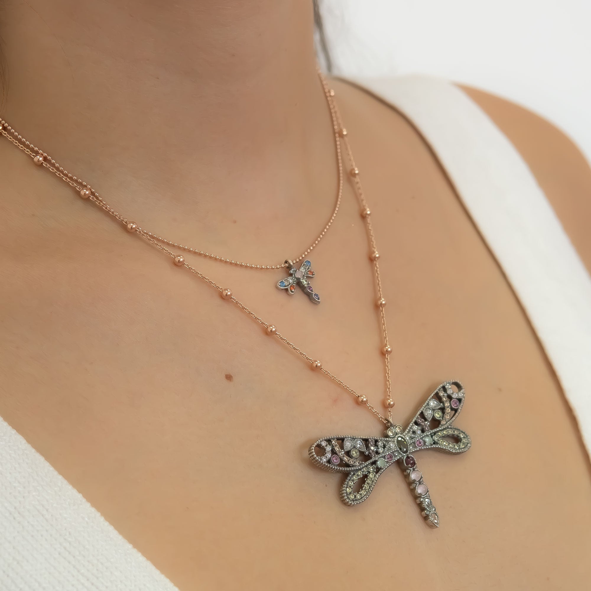 Colgante plata libélula