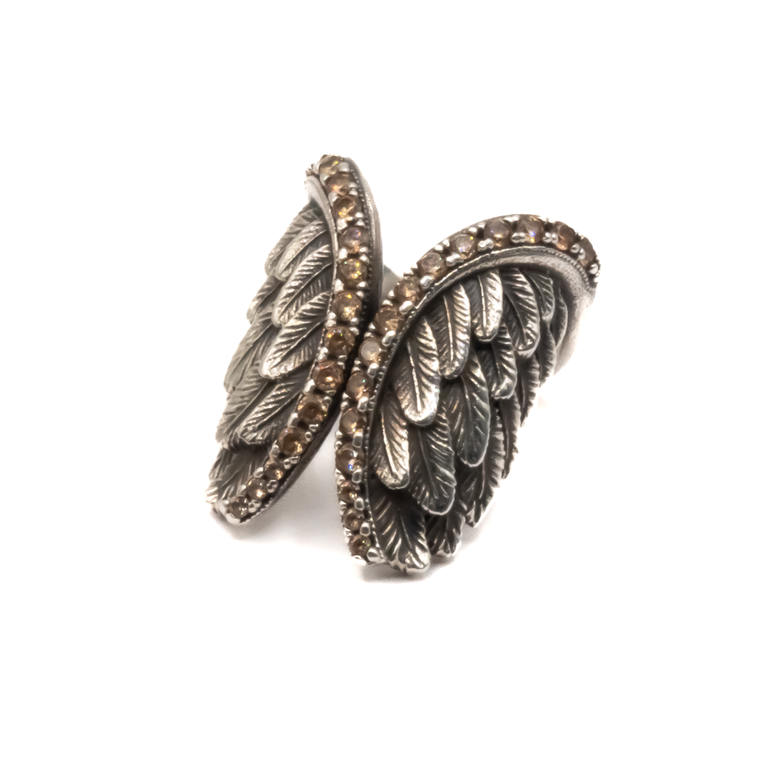 Anillo plata alas