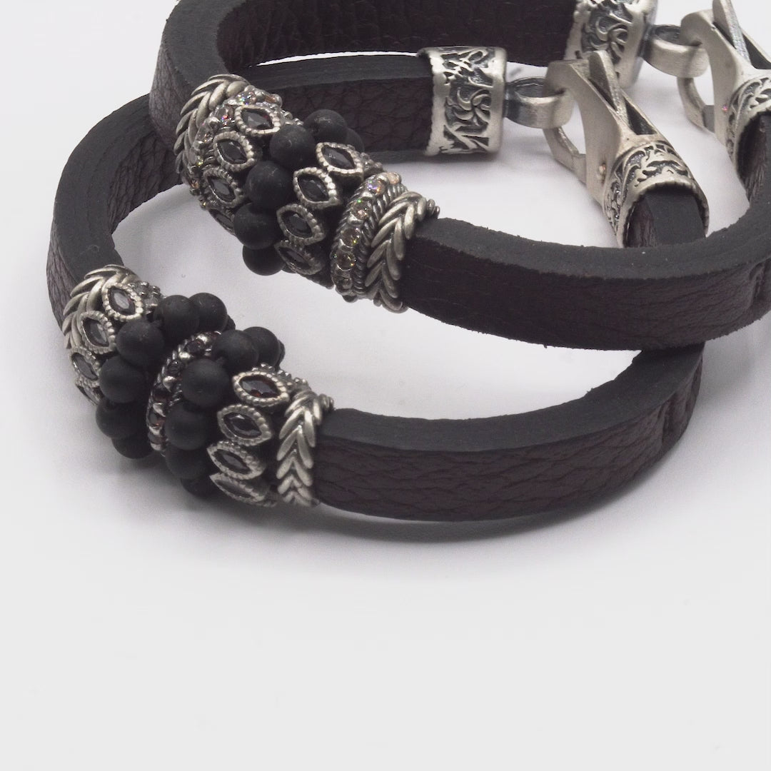 Pulsera Cuero Plata