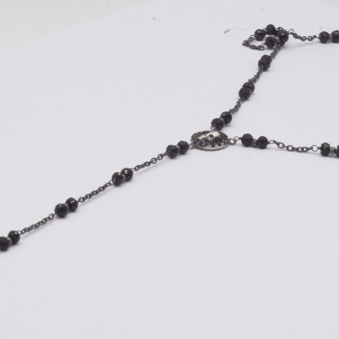 Colgante Plata Cruz Calavera Rosario