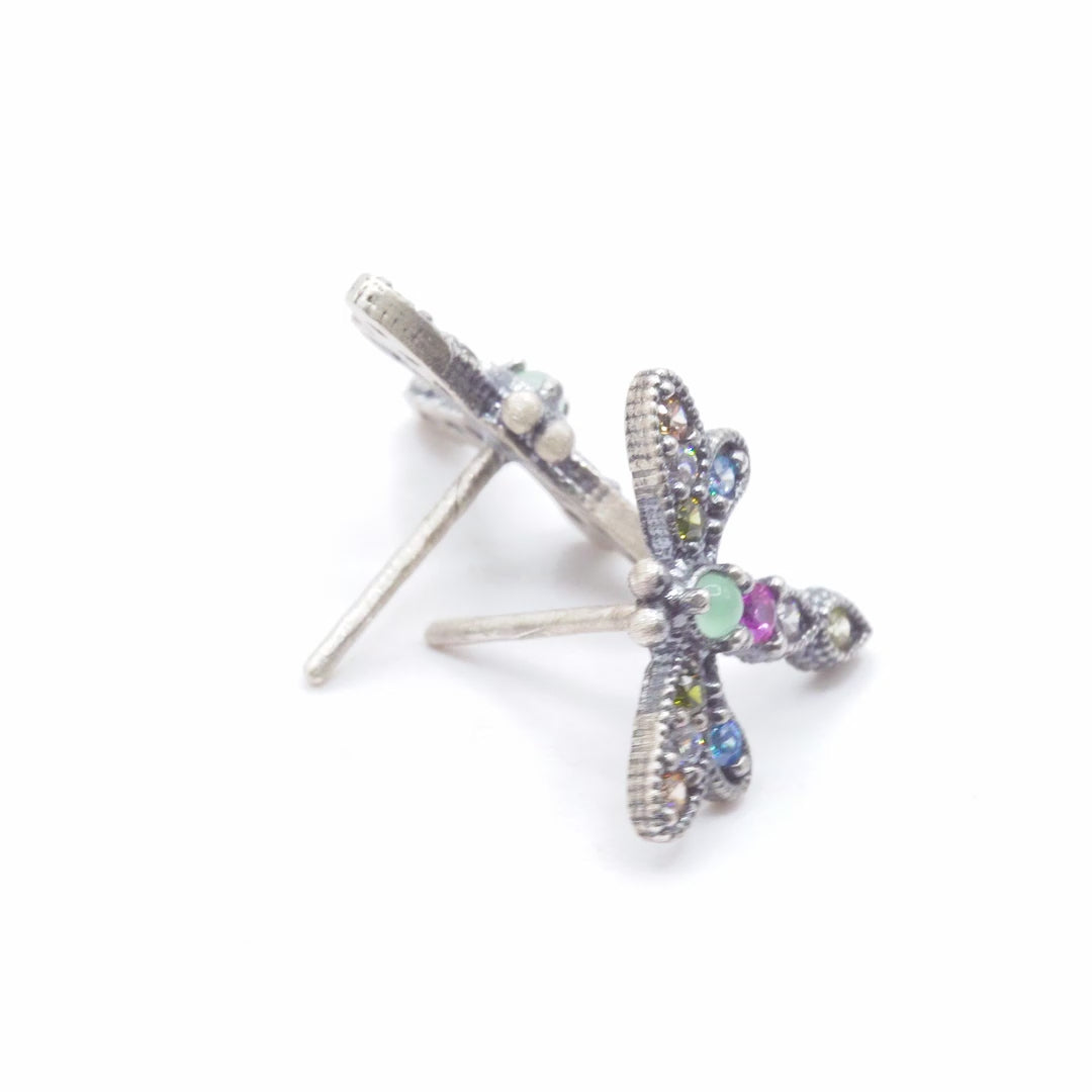 Pendientes botón libélula mini