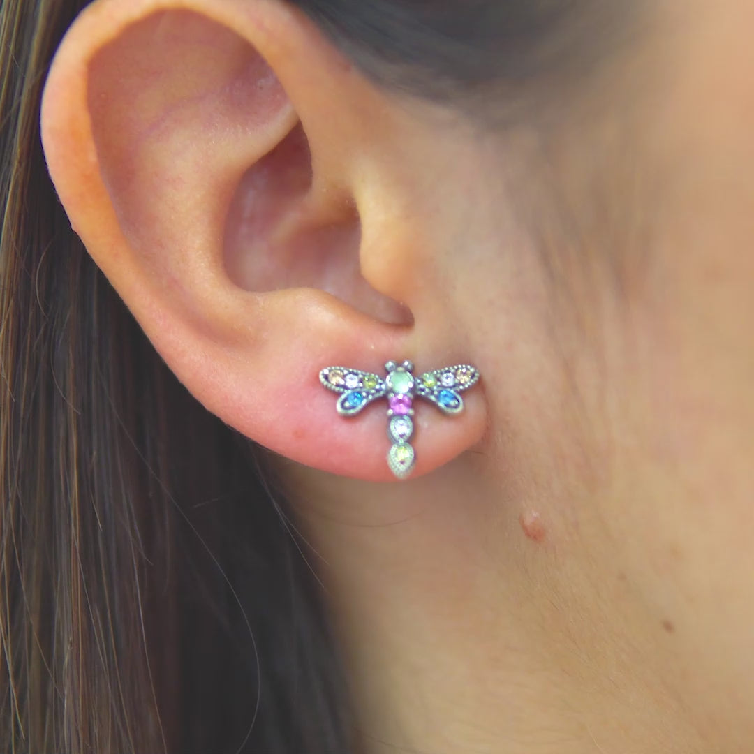 Pendientes botón libélula mini