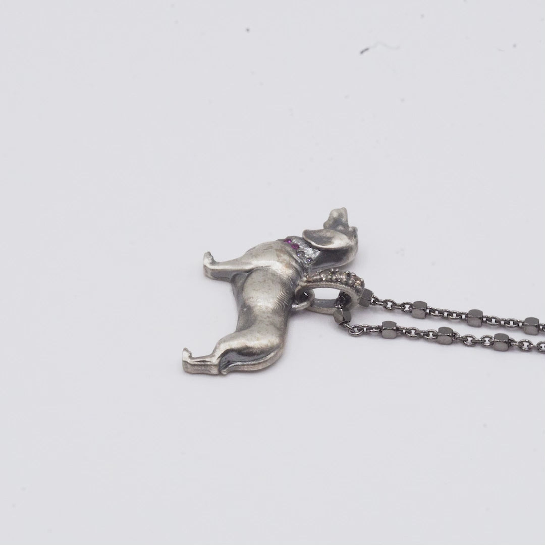Colgante Plata Relieve Teckel
