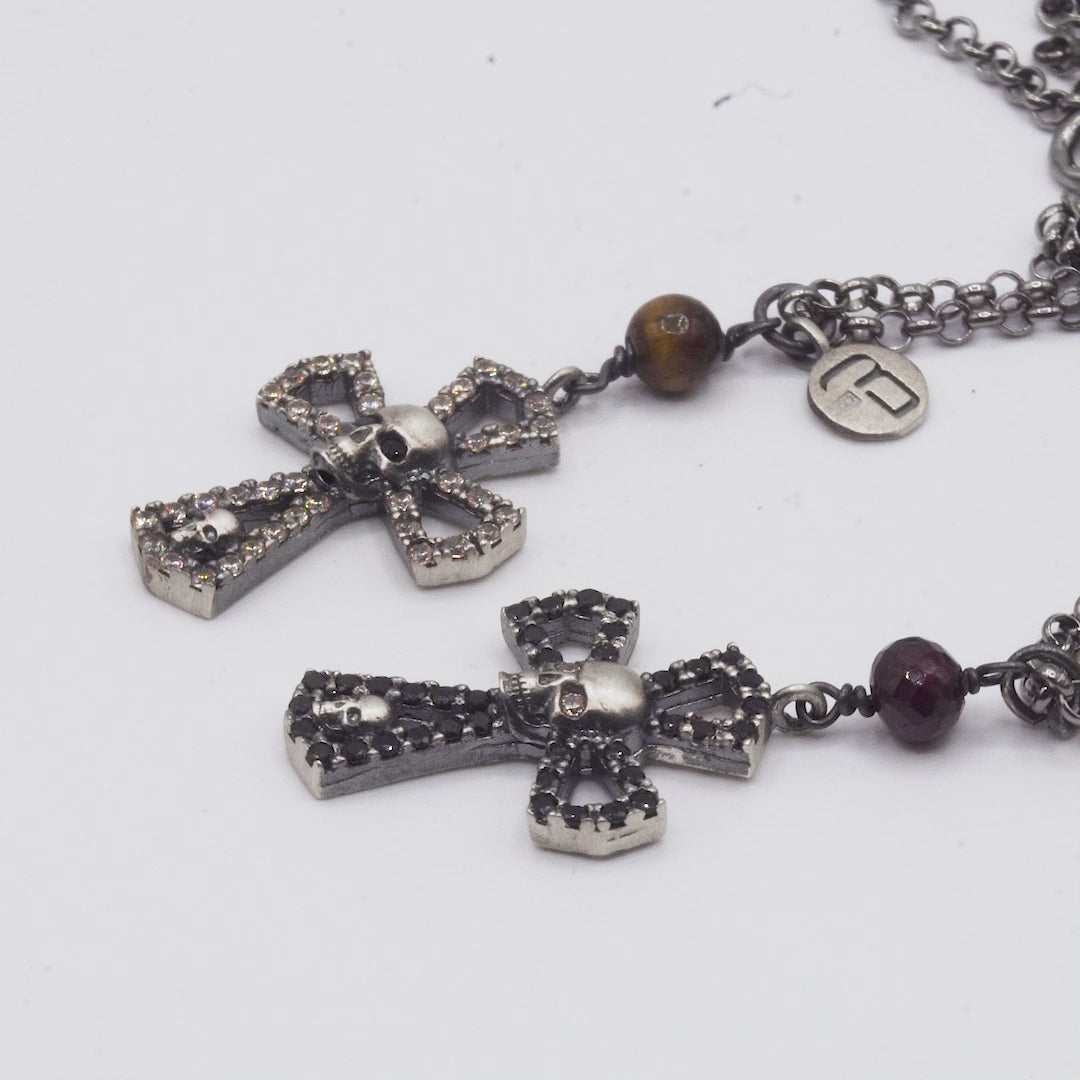 Colgante Plata Calavera Cruz