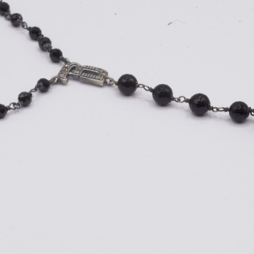 Colgante Plata Cruz Calavera Rosario