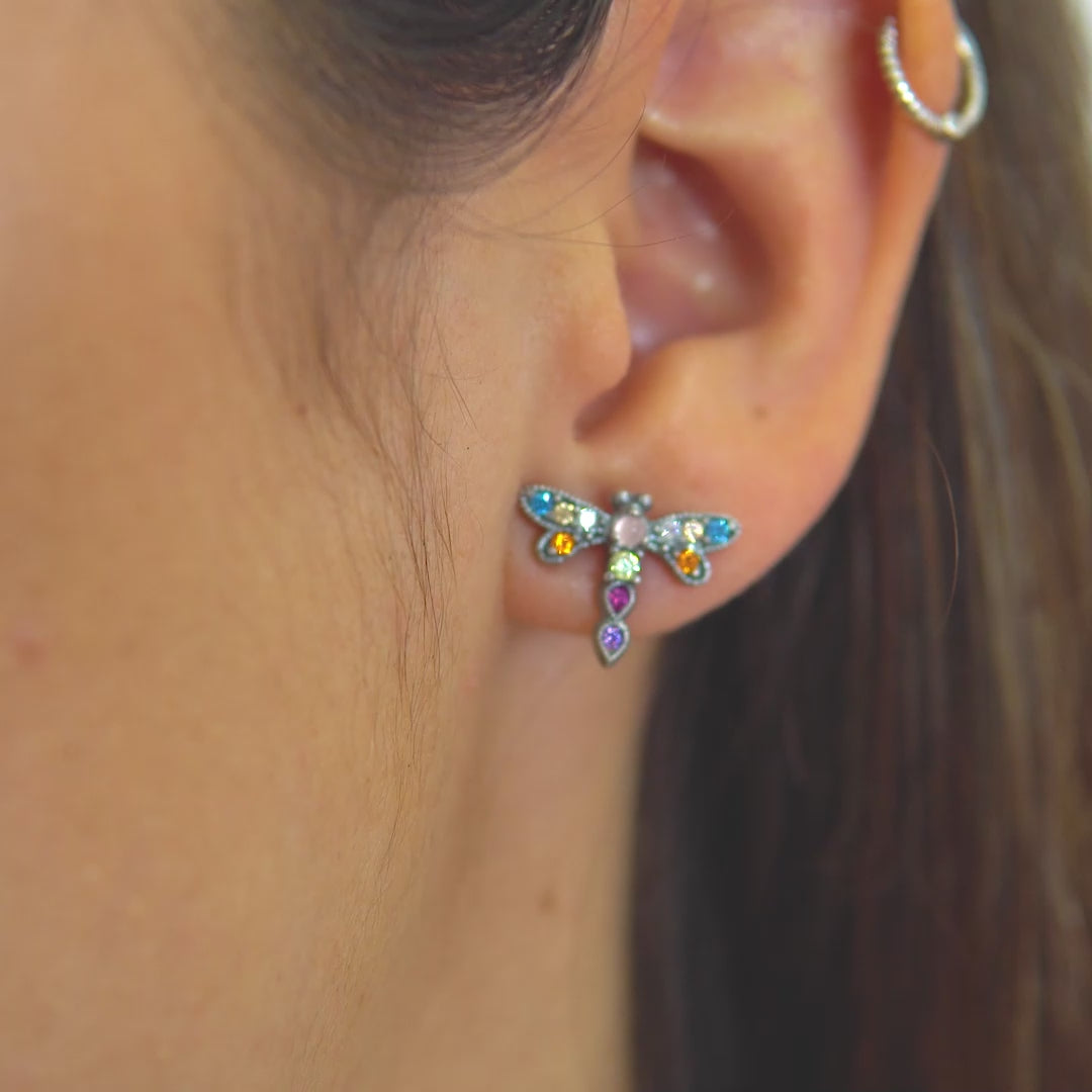 Pendientes botón libélula mini