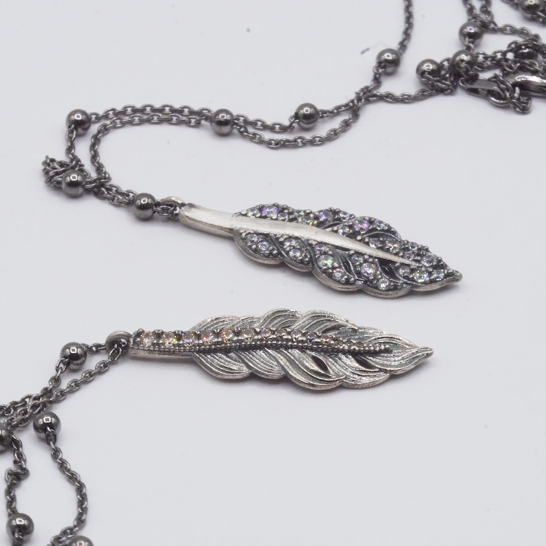 Colgante Plata Pluma Circonitas Cava