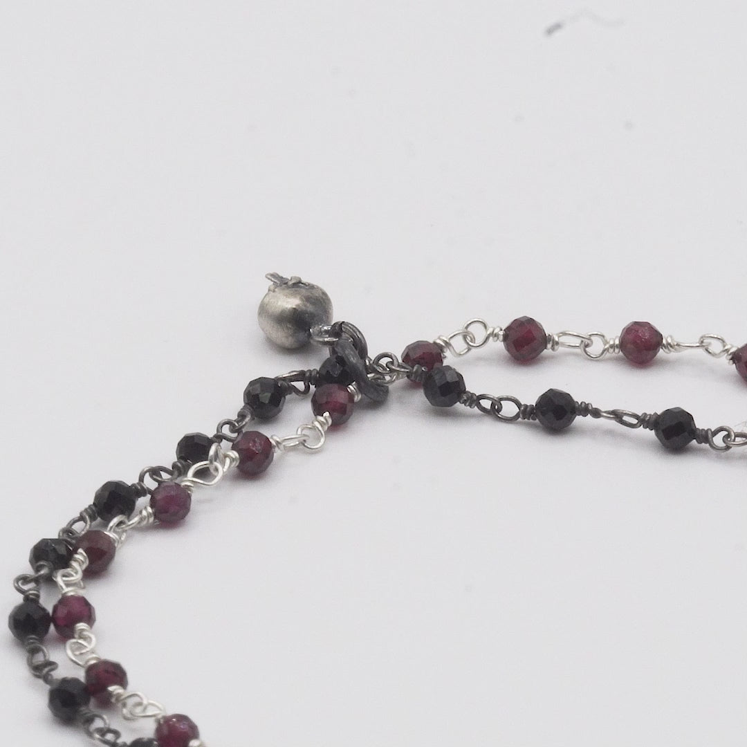 Pulsera Plata Calavera Rosario