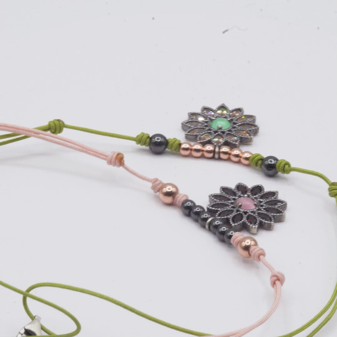Colgante Plata Macramé Navettes