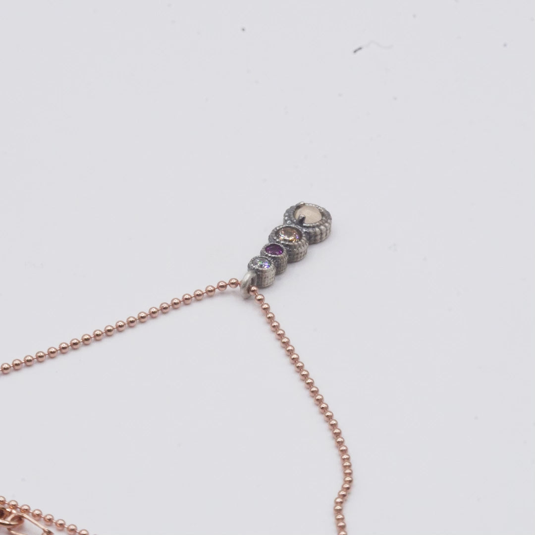 Colgante Plata Ojo de Gato Salmón