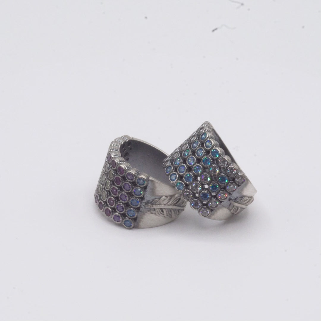 Anillo Ancho Plata Circonitas