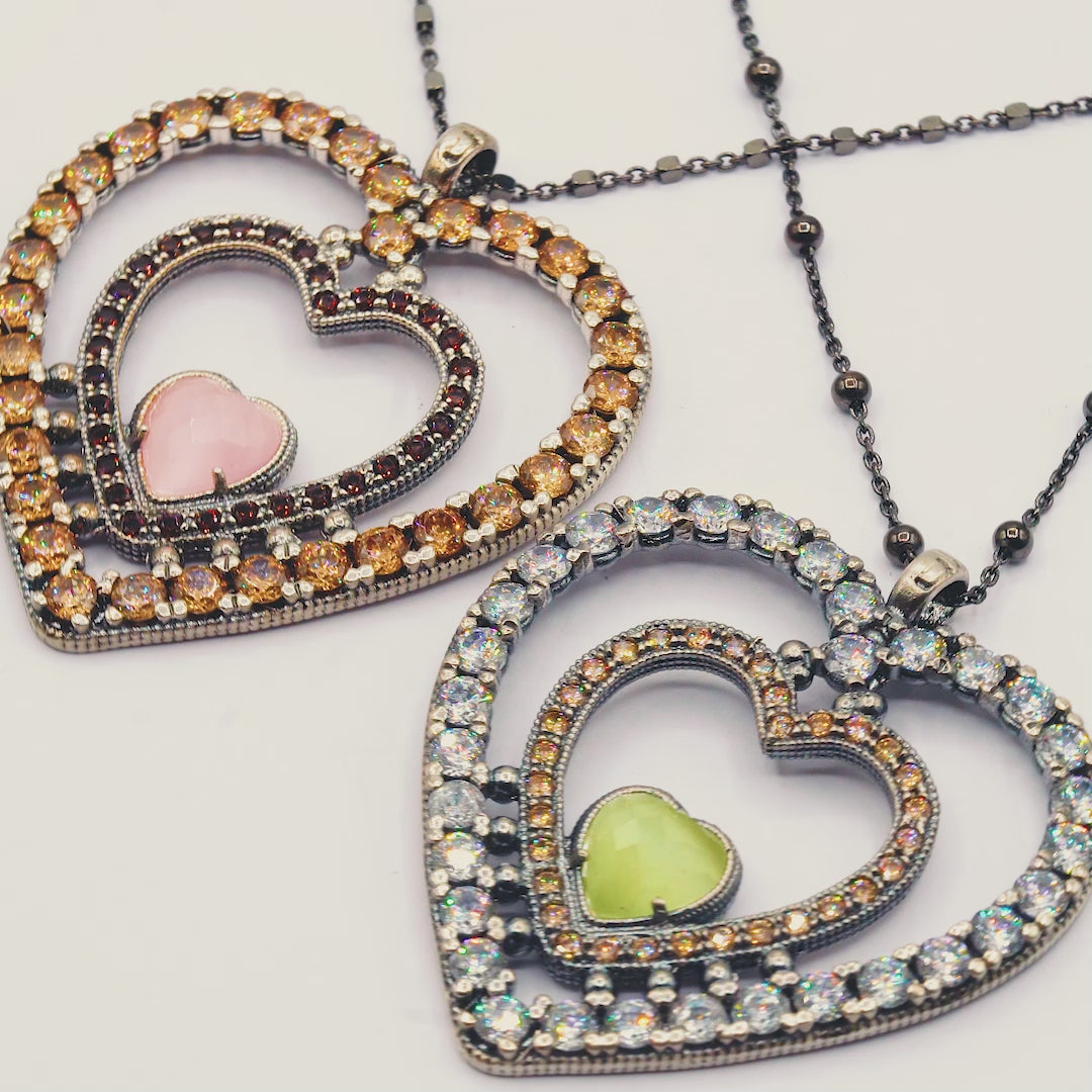 Colgante Plata Grande Corazones