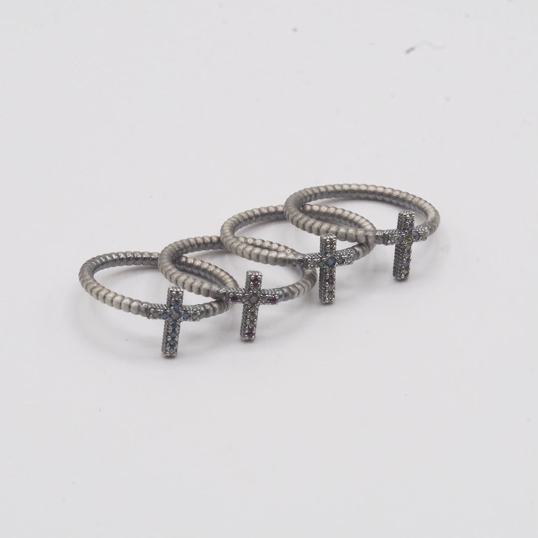 Anillo Plata Cruz Circonitas