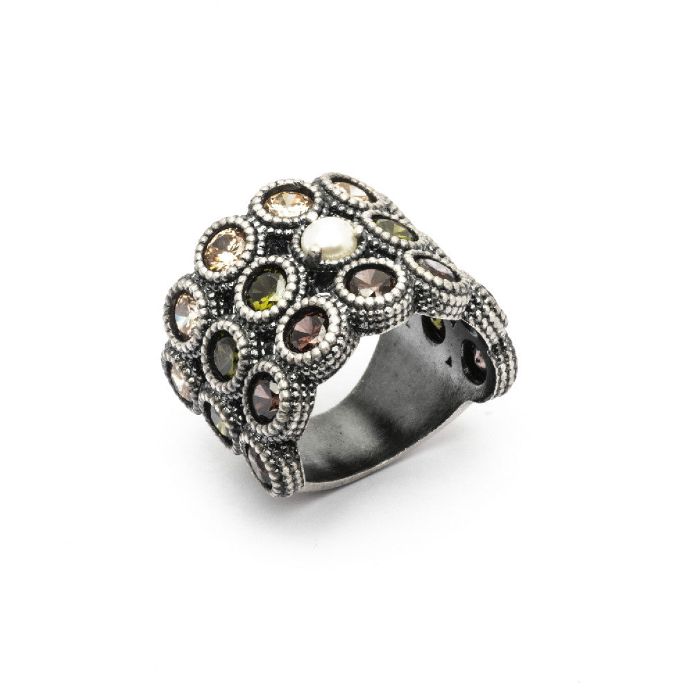 Anillo plata perla