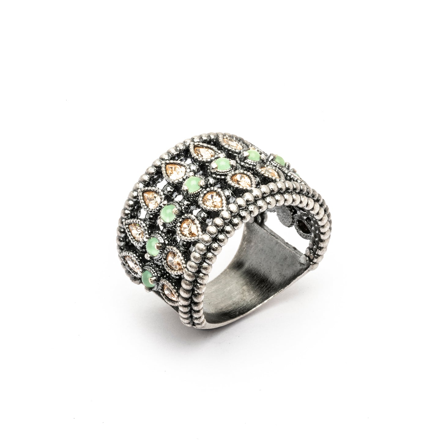 15486 ANILLO PLATA CALCEDONIA, CIRCONITA CAVA