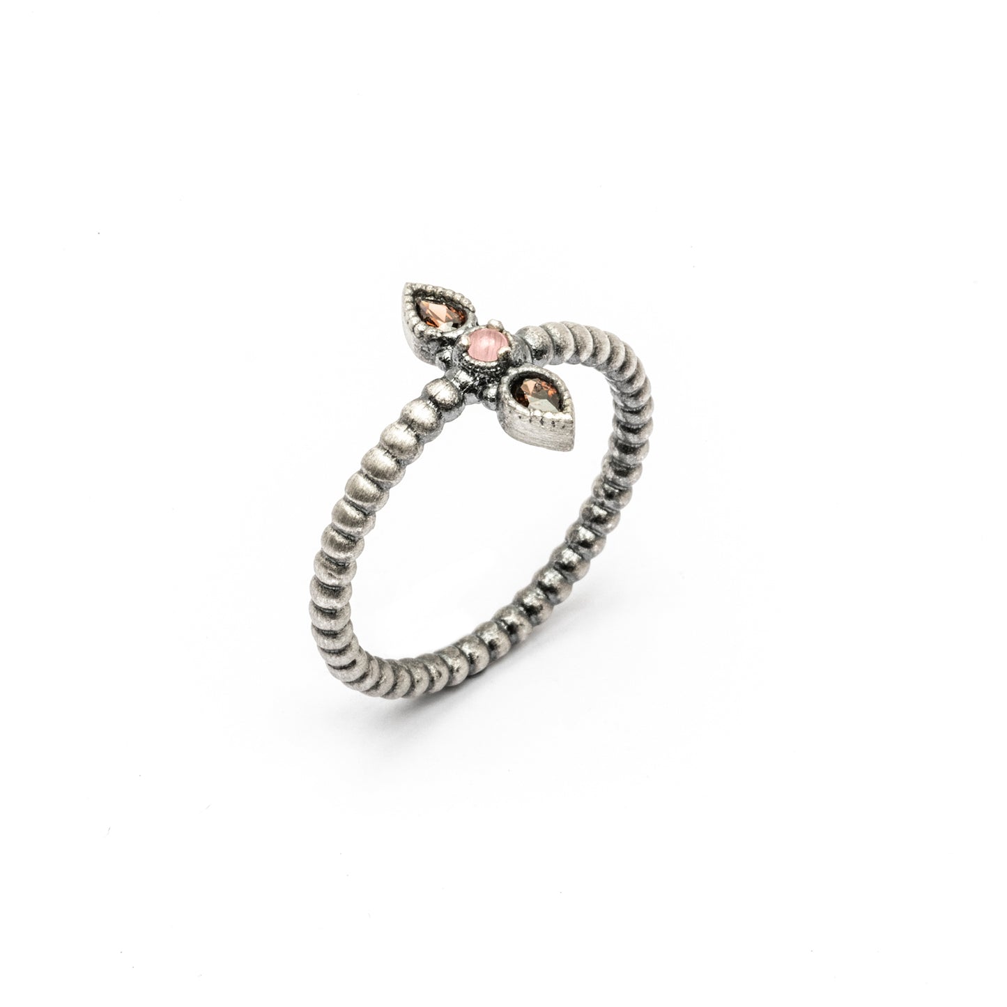 15495 ANILLO PLATA OJO DE GATO MORADO, CIRCONITA BROWN