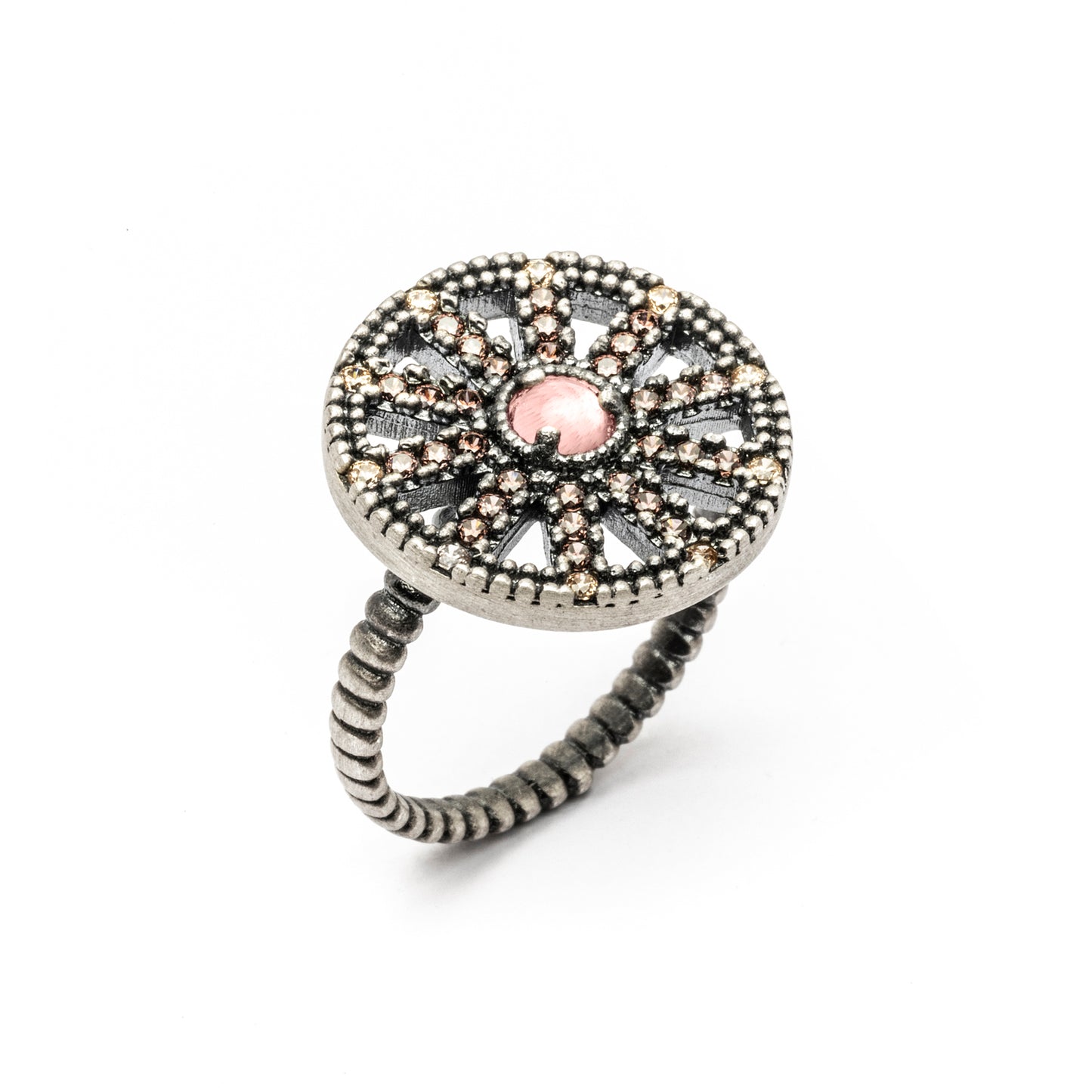 15499 ANILLO OJO DE GATO MORADO, CIRCONITA BROWN, CAVA