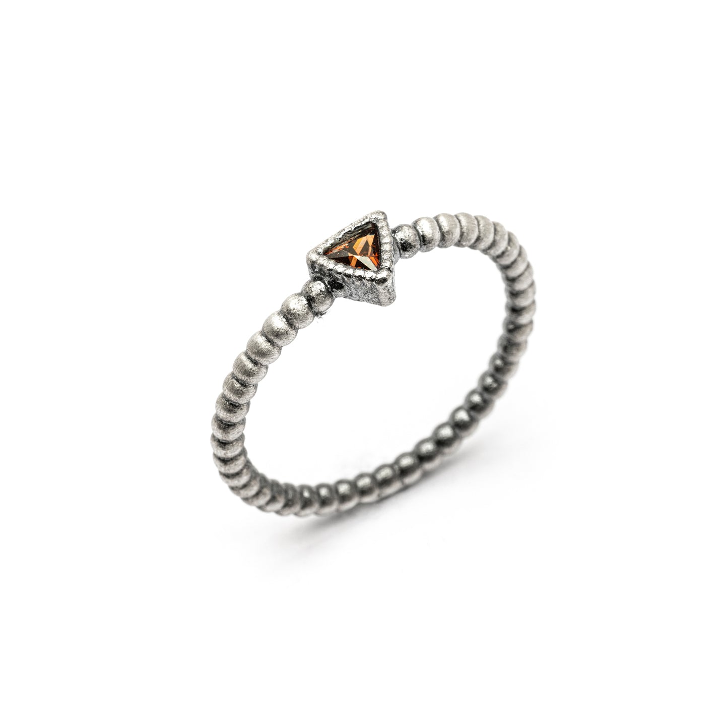 15535 ANILLO PLATA CIRCONITA TRIANGULAR BROWN