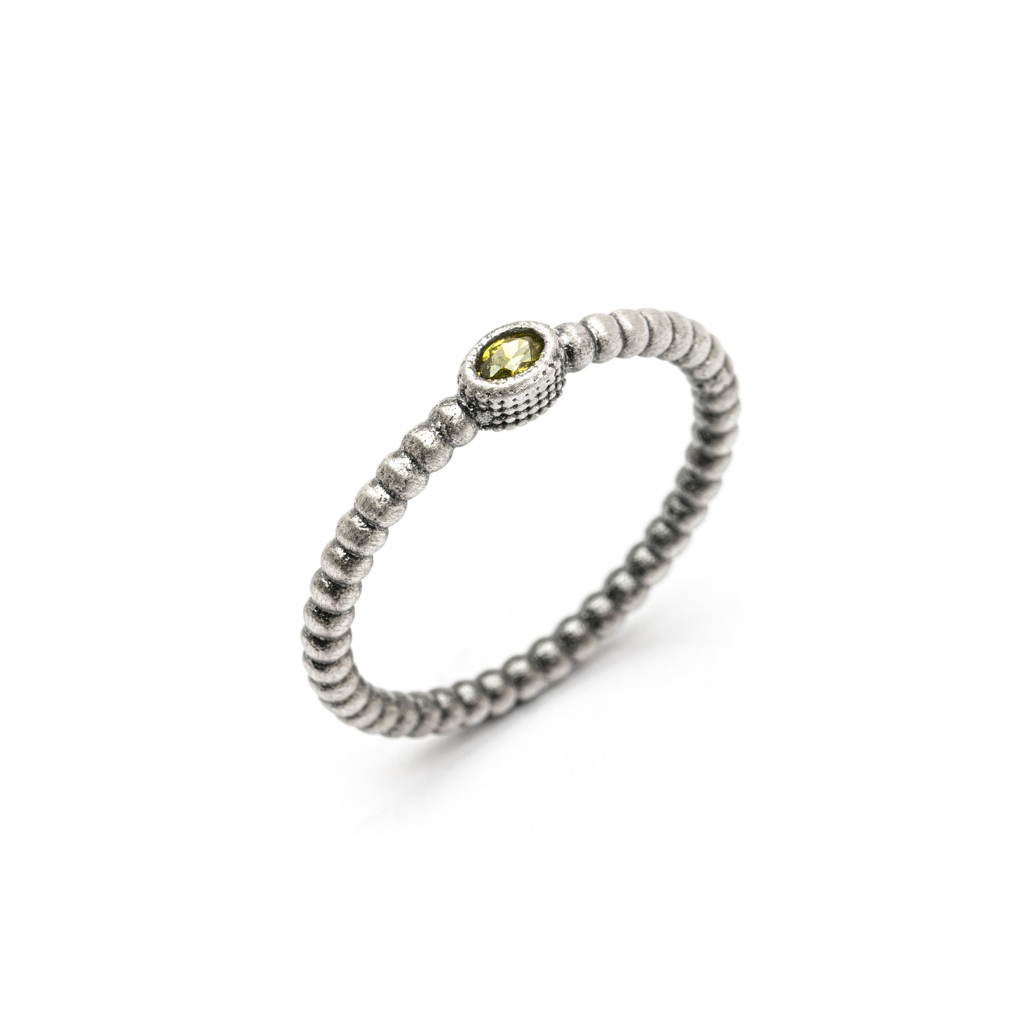 15552 ANILLO PLATA CIRCONITA OVALADA VERDE