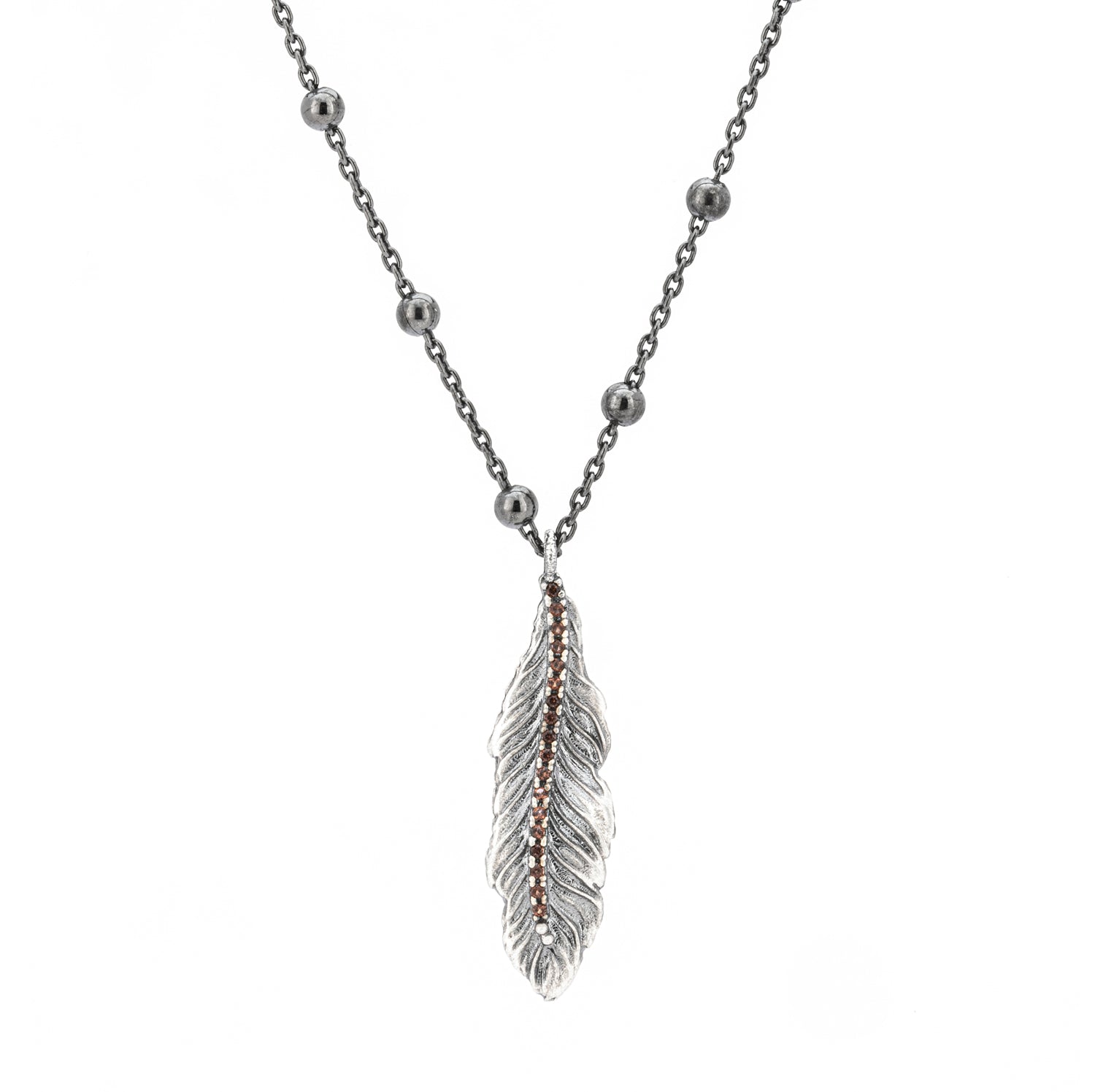 Colgante plata pluma águila
