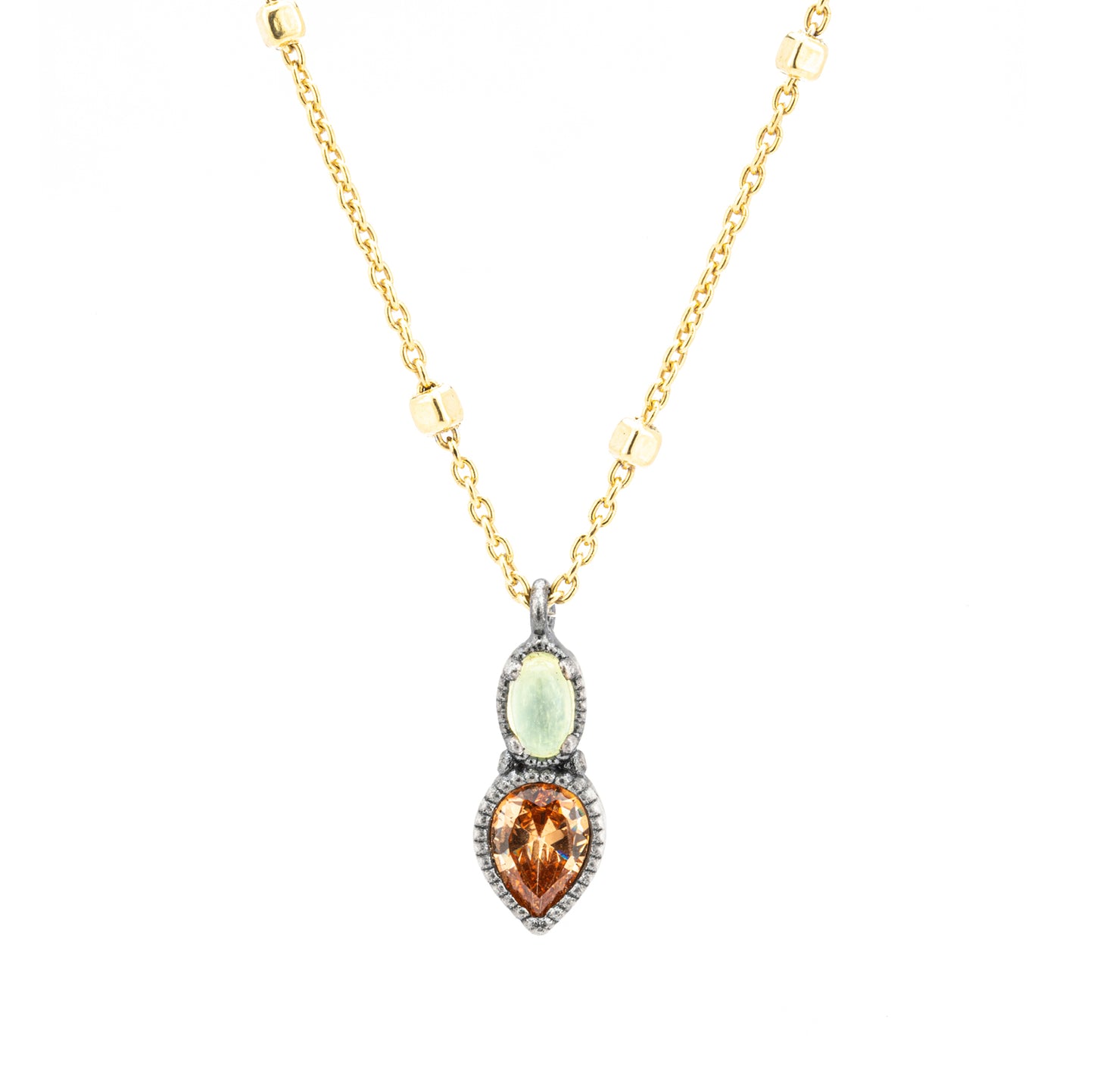 C820 COLGANTE PLATA PREHNITA, CIRCONITA CAVA