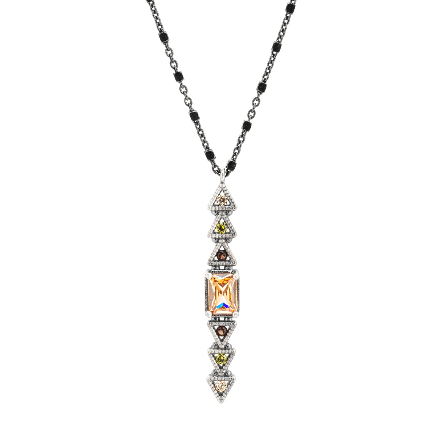 C827 COLGANTE PLATA CIRCONITA OCTOGONAL MINI CAVA, TRIÁNGULOS
