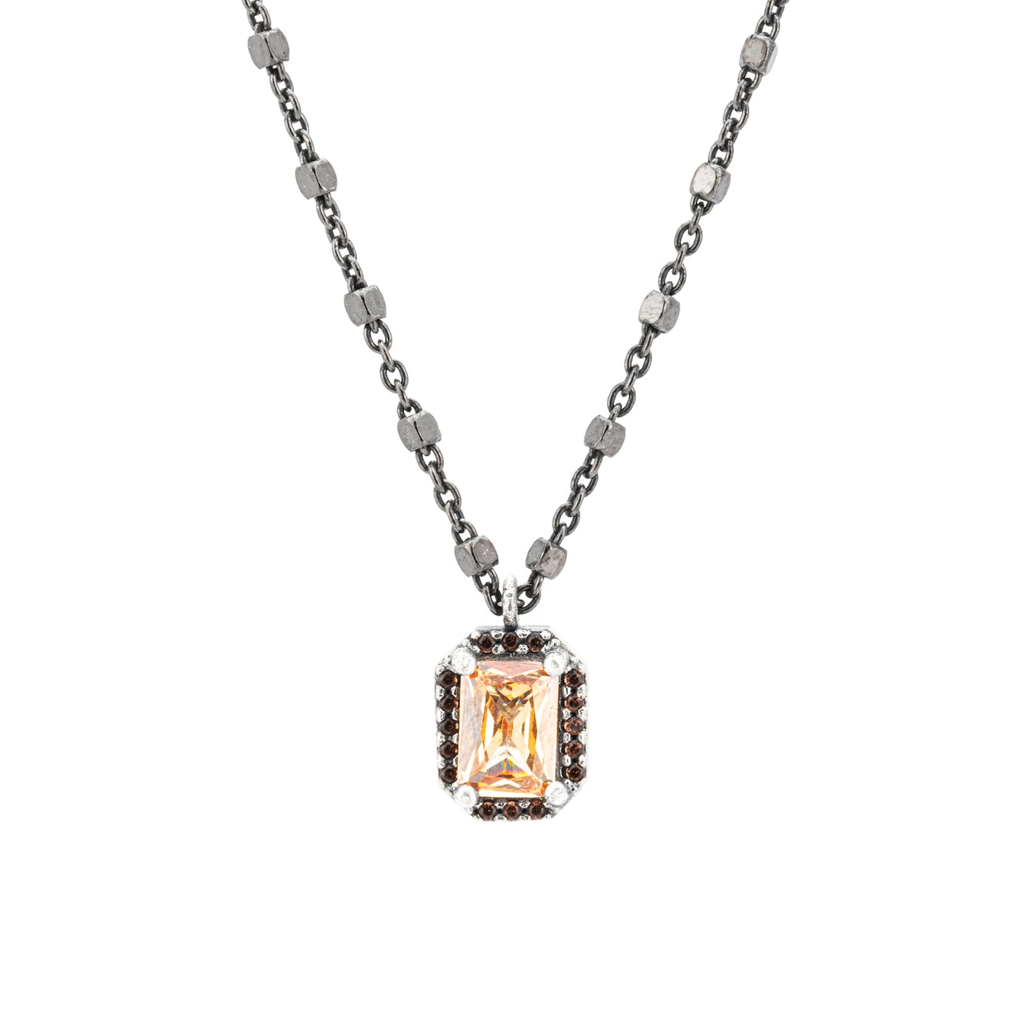 C836 COLGANTE PLATA CIRCONITA OCTOGONAL CAVA, BROWN