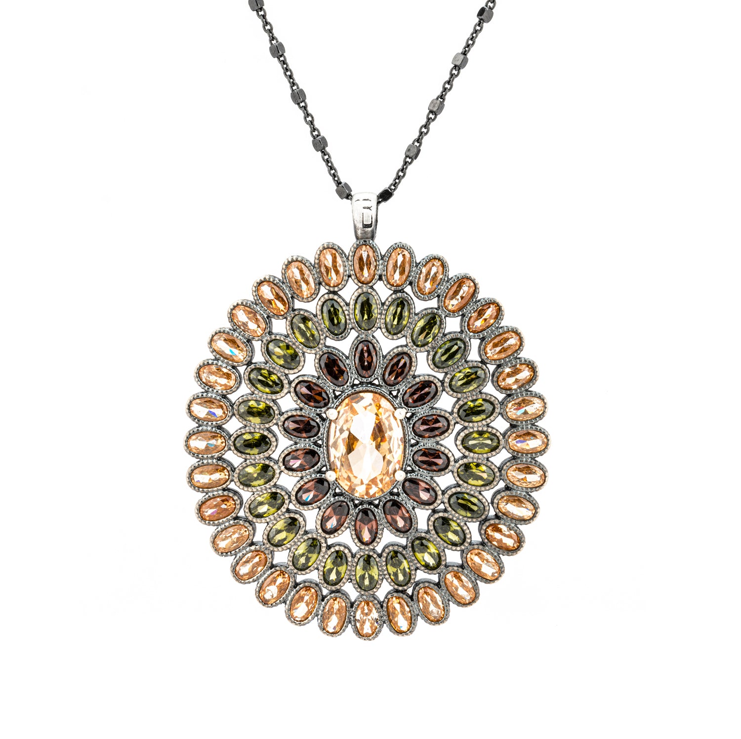 C864 COLGANTE GRANDE PLATA CIRCONITA CAVA, ORLA CIRCONITAS CAVA, BROWN, VERDE