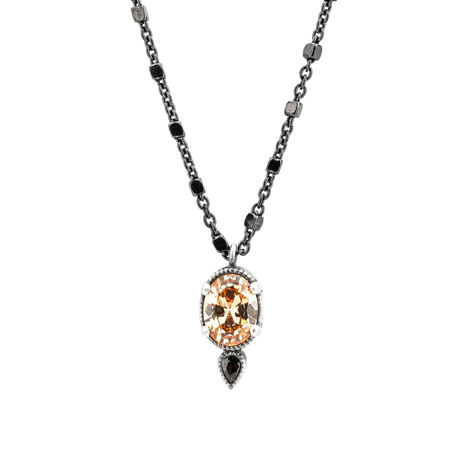 C879 COLGANTE PLATA CIRCONITA CAVA Y GOTA BROWN